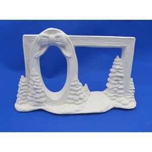Unbranded Bisque Winter Scene Frame in Frame Ready to Paint No Inserts Flawed